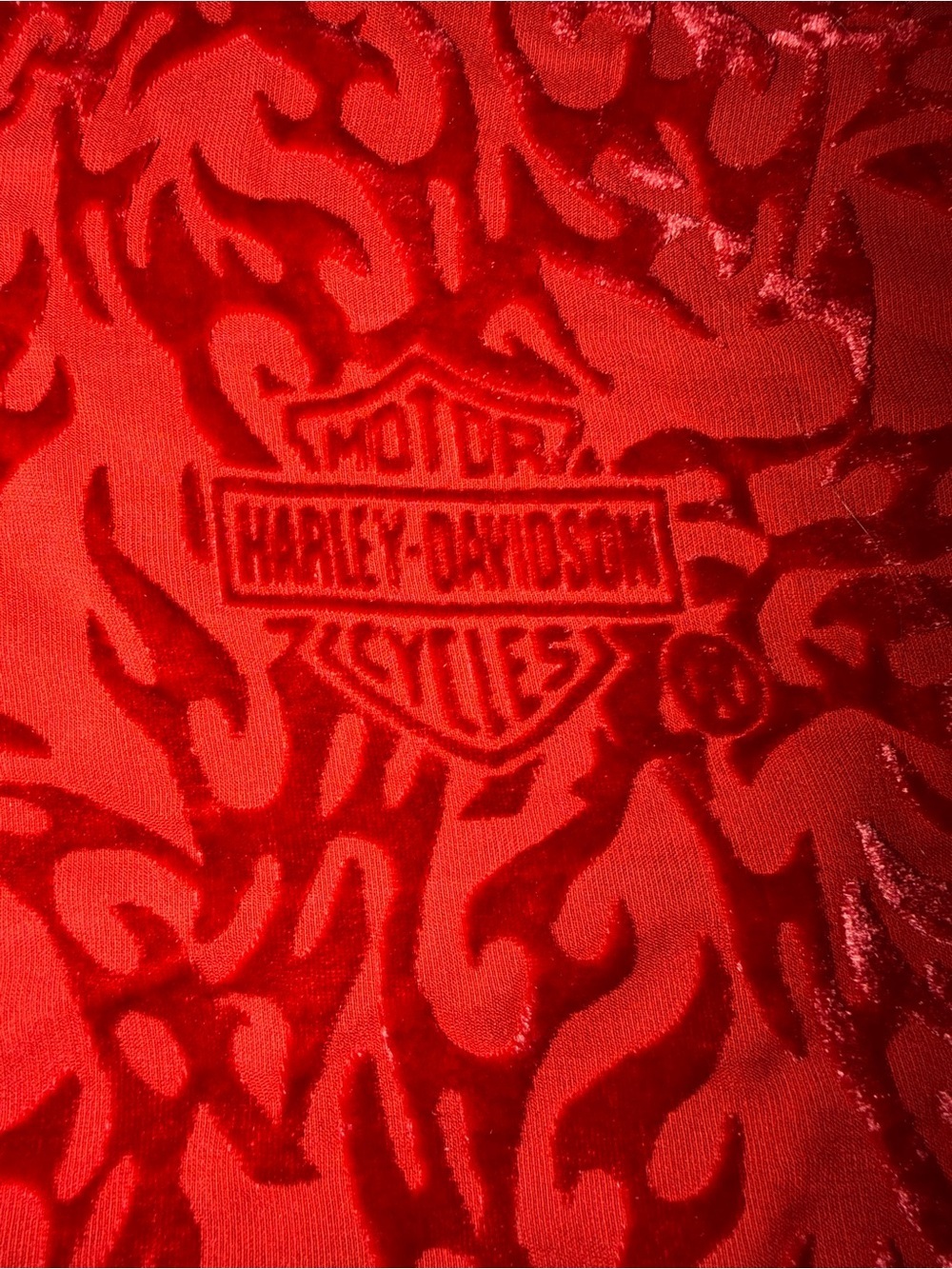 Vintage 90's Harley Davidson Flocked Flames Scarf - Picture 6 of 6